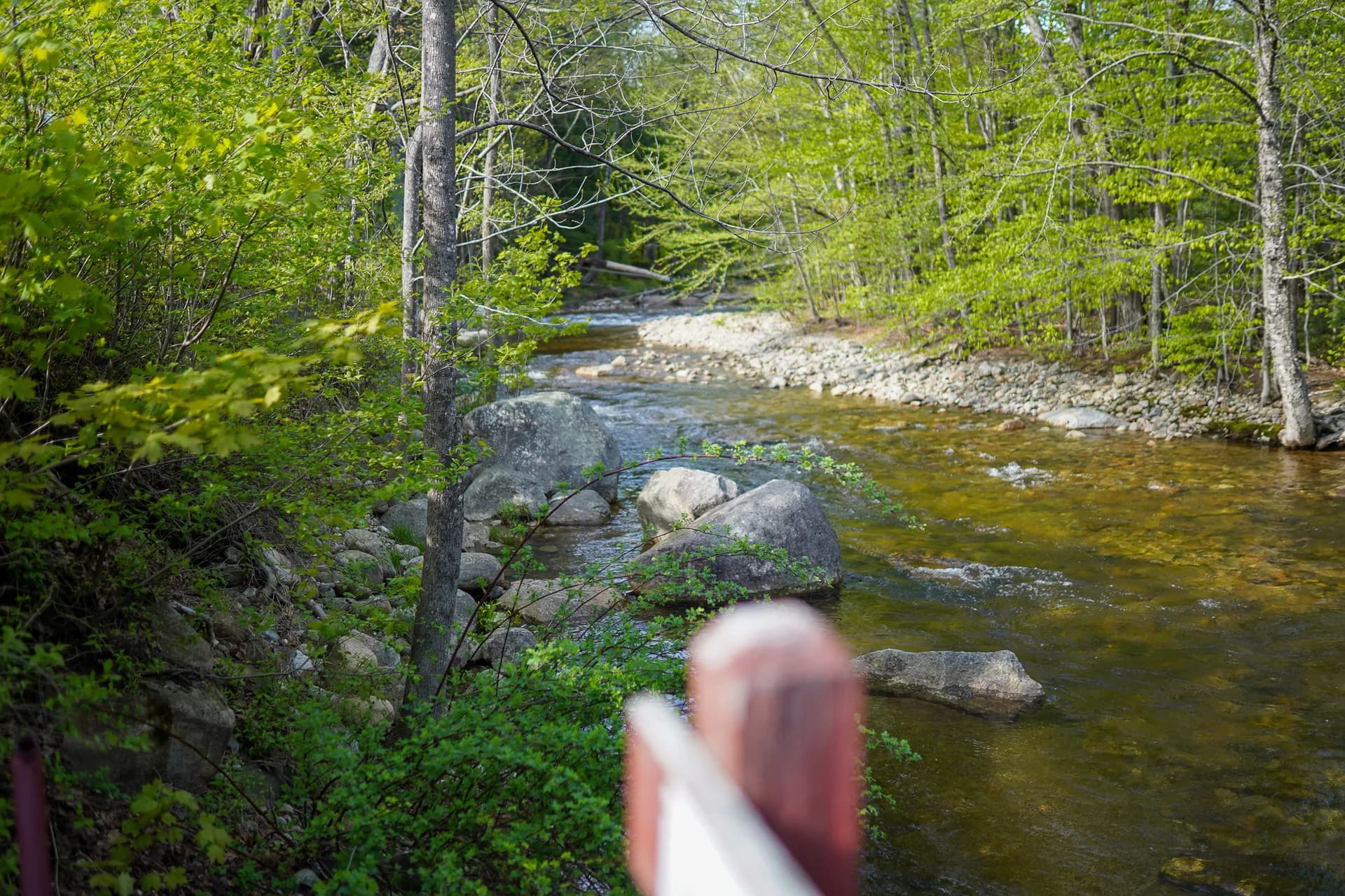Pemigewasset River access beside Inn 32 in North Woodstock